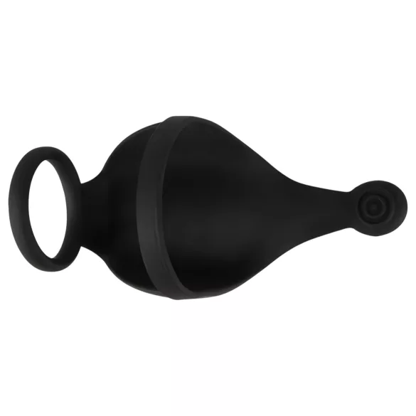 Rebel - anello fallico vibrante con stimolatore testicoli - silicone nero