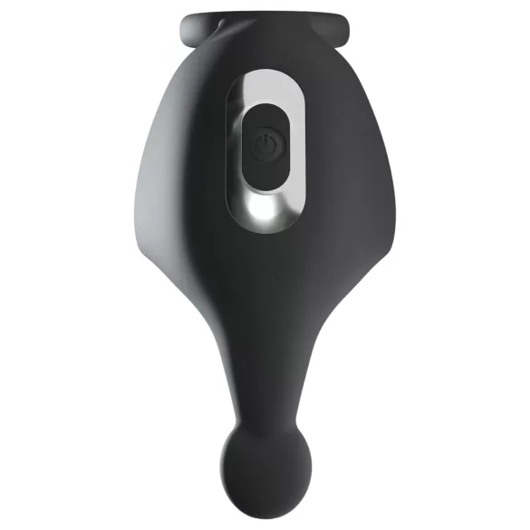 Rebel - anello fallico vibrante con stimolatore testicoli - silicone nero