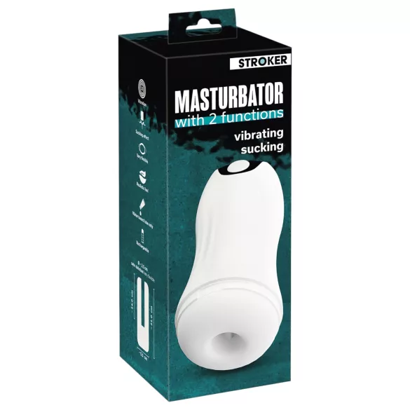 STROKER - masturbatore maschile elettrico con aspirazione e vibrazione - bianco