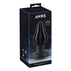 ANOS - tappo anale morbido rigato - 7 cm (nero)