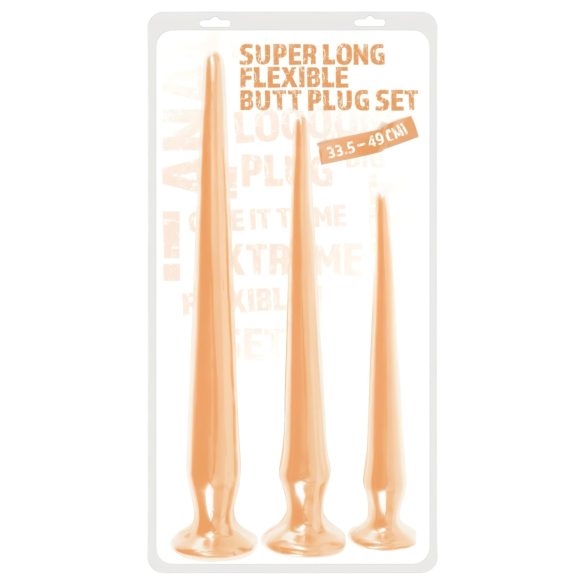 You2Toys - Set di Dildi Plug Extra Lunghi (3 pezzi) - Naturale
