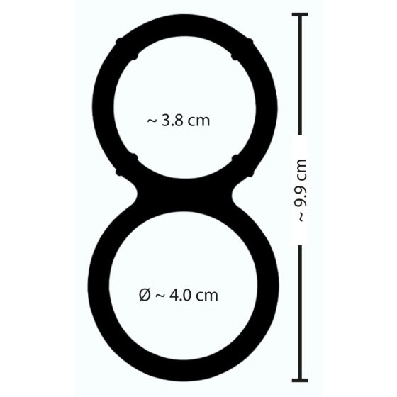 Anello doppio in silicone effetto metallo per pene e testicoli You2Toys (argento)