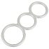 You2Toys - Anello triplo in silicone per pene e testicoli (argento)