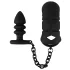 Black Velvets - gabbia pene in silicone con plug anale - nero