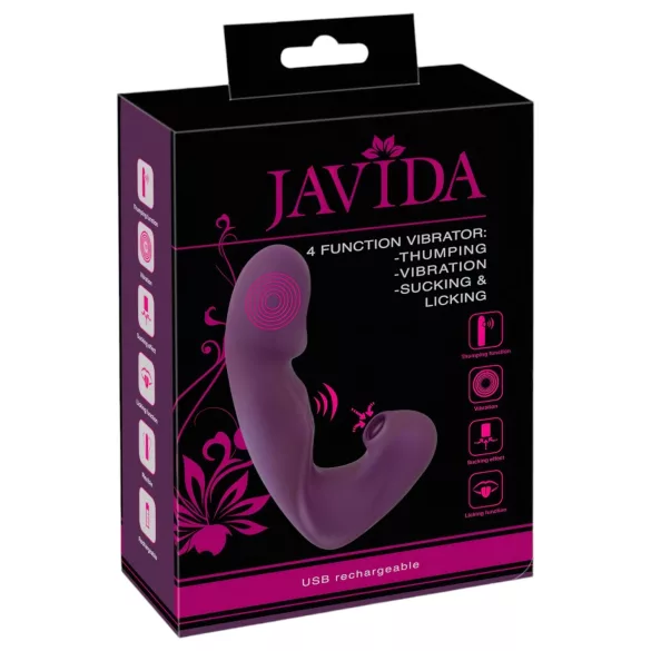 Javida - vibratore clitorideo 4in1 - stimolatore multiplo - silicone viola