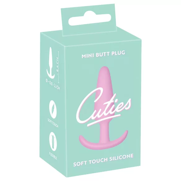 Cuties Mini Butt Plug - plug anale piccolo in silicone - rosa 2,1 cm