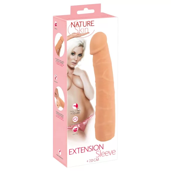 Nature Skin - preservativo fallico allungante e ispessente - 24 cm