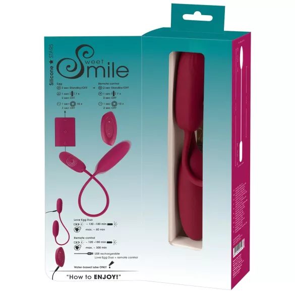 Smile Love Egg Duo - ovetto vibrante doppio - vaginale e anale