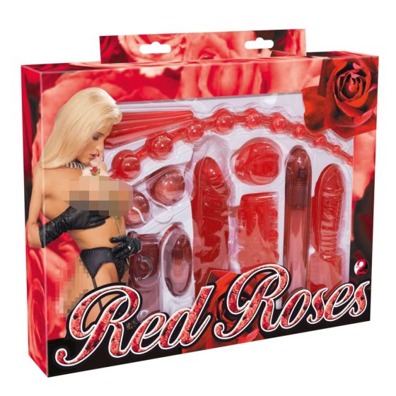 Set di Piacere Rosso - Collezione di Vibratori Rosa Rossi (9 pezzi)