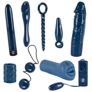 Set Giochi Piccanti di Mezzanotte - Kit Erotico di Giochi in Gel Blu (9 pezzi)