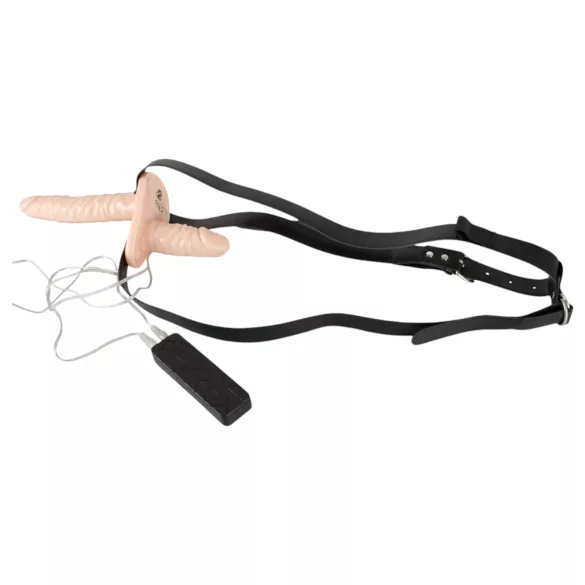 You2Toys - Strap-on doppio vibratore - color carne