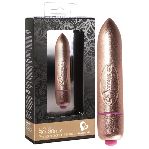 RO-80mm - mini vibratore a forma di rossetto - 7 modalità - oro