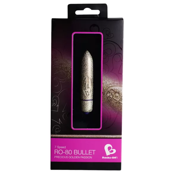 RO-80mm - mini vibratore a forma di rossetto - 7 modalità - oro