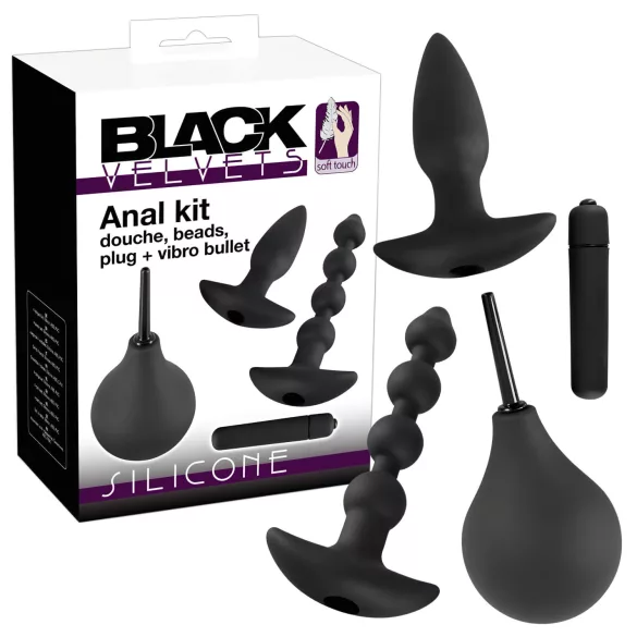 Black Velvets - kit plug anale vibrante - set 4 pezzi