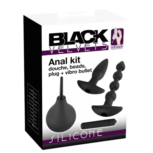 Black Velvets - kit plug anale vibrante - set 4 pezzi