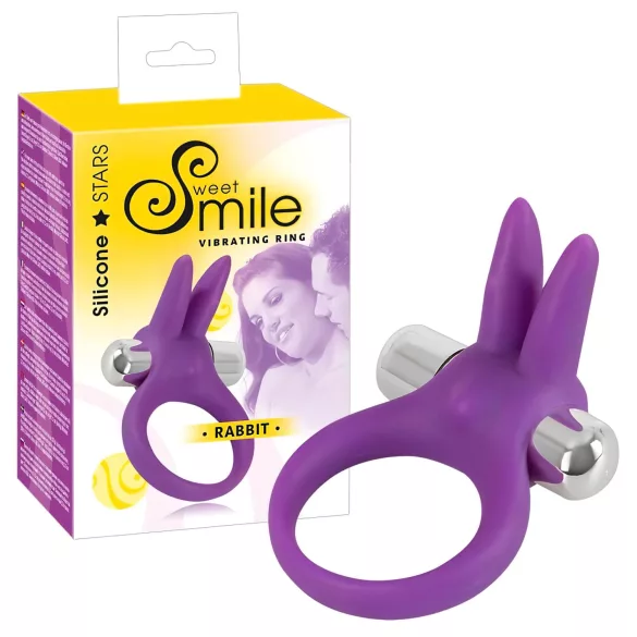 SMILE - anello fallico vibrante rabbit - silicone viola