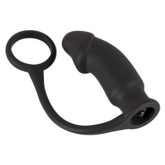 Vibratore anale Black Velvet con anello per il pene (nero)