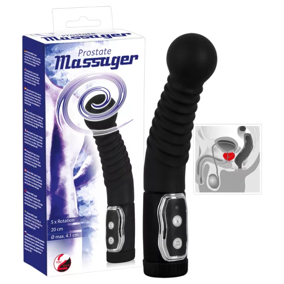 You2Toys - Massaggiatore prostatico rotante - vibratore prostata nero