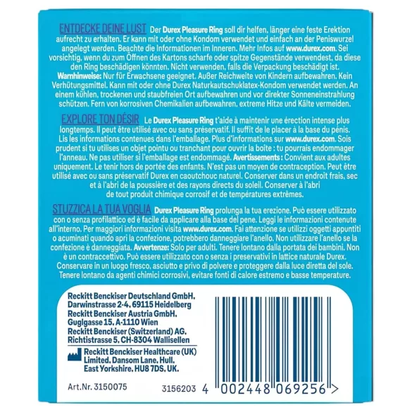 Durex Pleasure Ring - anello fallico - trasparente