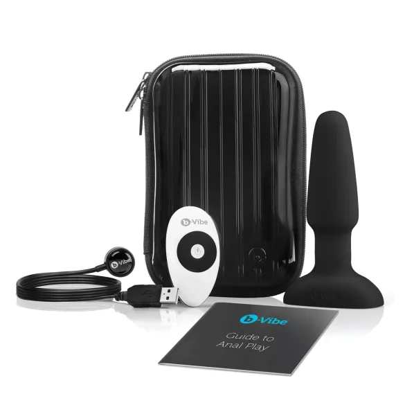 b-Vibe - vibratore anale ricaricabile con perle rotanti (nero)