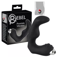 Rebel - vibratore prostatico curvo - silicone nero