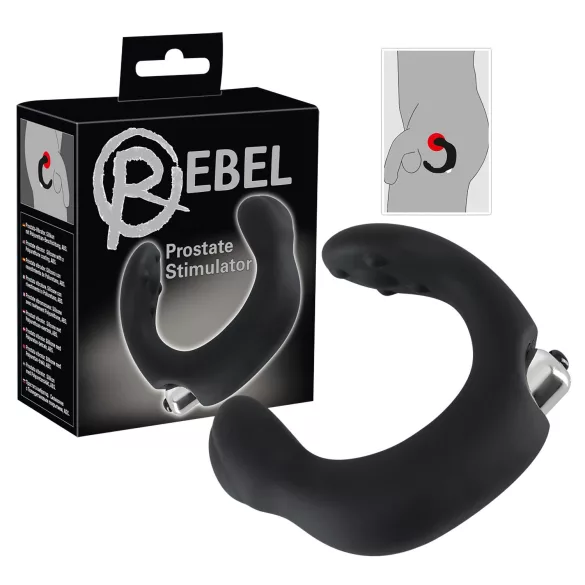 Rebel - vibratore prostatico curvo - silicone nero