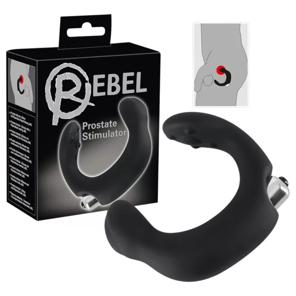 Rebel - vibratore prostatico curvo - silicone nero
