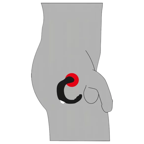 Rebel - vibratore prostatico curvo - silicone nero