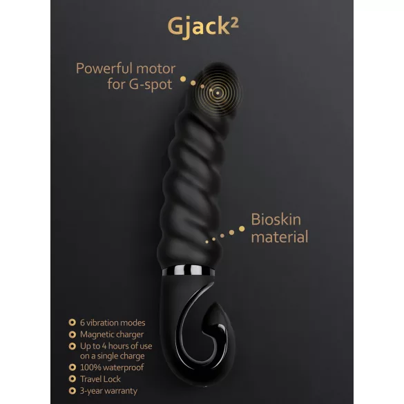 Gvibe G-jack 2 - vibratore ricaricabile impermeabile in silicone nero