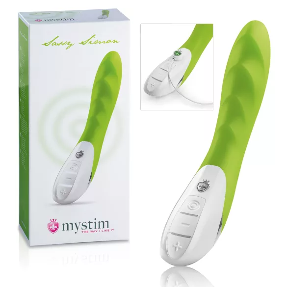 mystim Sassy Simon - vibratore doppio motore - silicone verde