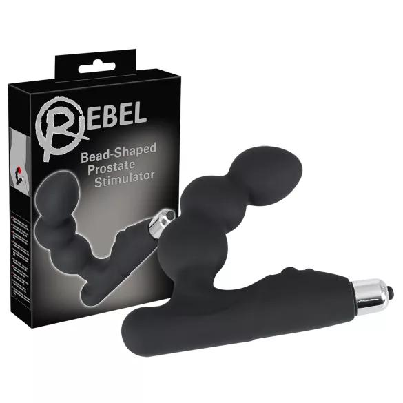 Rebel - vibratore prostatico con sfere - silicone nero