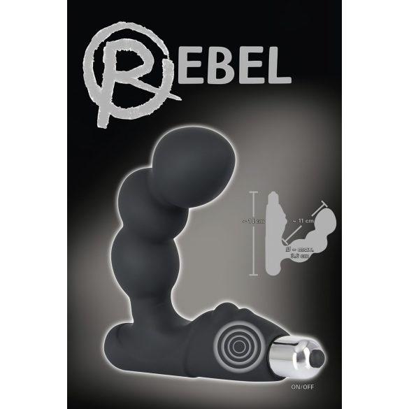Rebel - vibratore prostatico con sfere - silicone nero