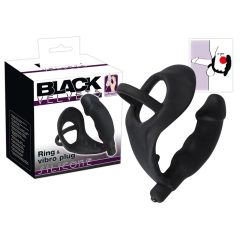   Black Velvet - Vibratore per pene con anello per pene e testicoli (nero)