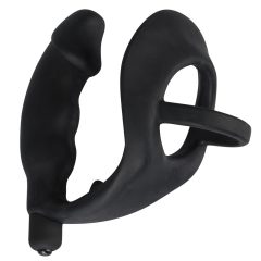   Black Velvet - Vibratore per pene con anello per pene e testicoli (nero)