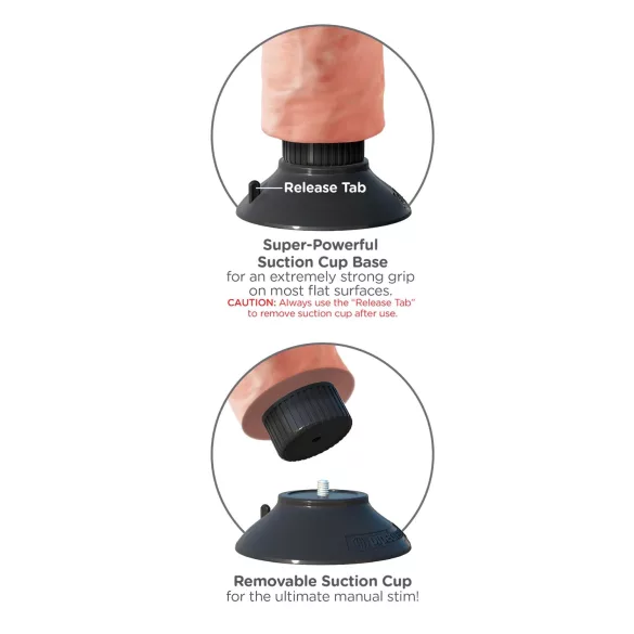 King Cock - vibratore realistico con ventosa 23 cm - colore naturale