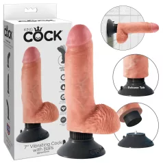   King Cock - vibratore realistico con ventosa - 18 cm naturale