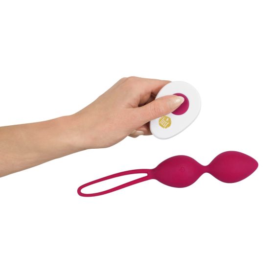 Duo di palline vaginali vibranti ricaricabili Lust con controllo remoto (colore lampone)