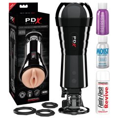   PDX Elite Cock Compressor - masturbatore per figa aspirante e vibrante (nero)
