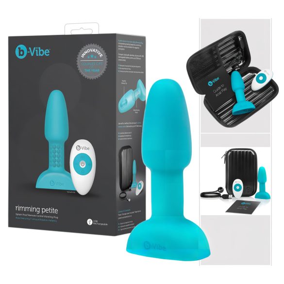 b-Vibe - Vibratore anale con perle rotanti - silicone turchese