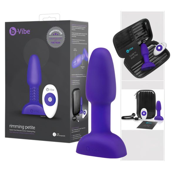 b-Vibe Rimming - vibratore anale con perle rotanti (viola)