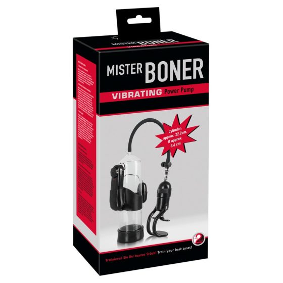 Pompa per Pene Vibrante Mister Boner (trasparente-nera)