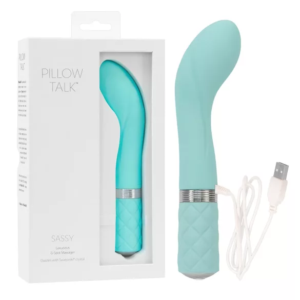 Pillow Talk Sassy - vibratore punto G ricaricabile - turchese