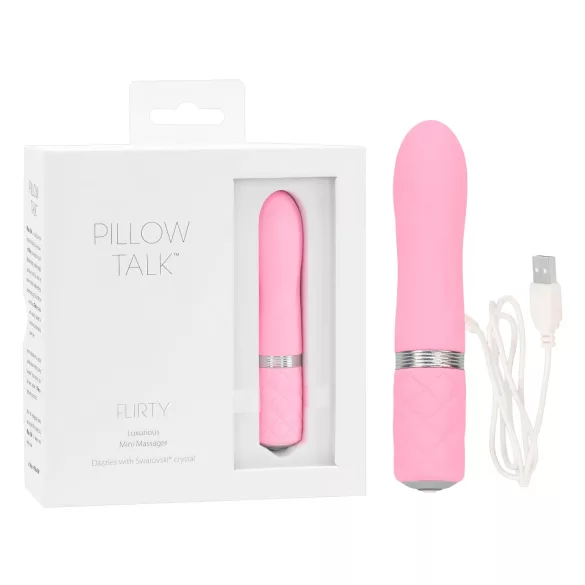Pillow Talk Flirty - vibratore a bacchetta ricaricabile - silicone rosa