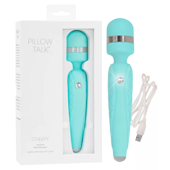 Pillow Talk Cheeky Wand - vibratore massaggiante ricaricabile - turchese