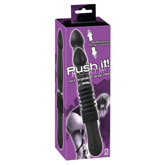 Vibratore anale ricaricabile a spinta You2Toys - Push it (nero)