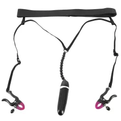   Bad Kitty - Pinza vibrante per labbra intime e slip - nero S-L