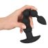 Black Velvet - anale nero con perle, ricaricabile