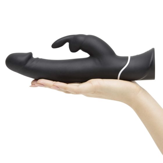 Happyrabbit Realistic - vibratore impermeabile e ricaricabile con bacchetta (nero)