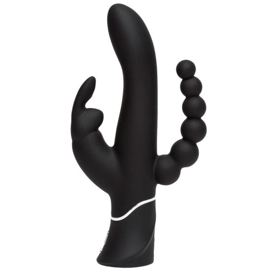 Happyrabbit Triple - Vibratore clitorideo e anale ricaricabile (nero)