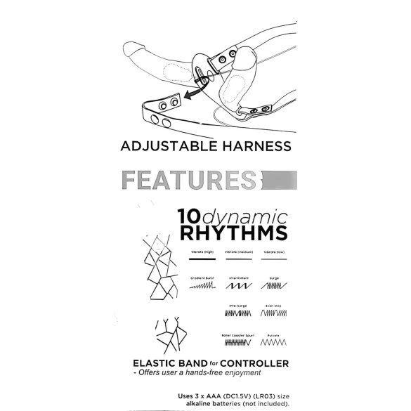 Double Thruster - doppio vibratore indossabile - nero